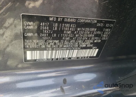 2024 Subaru Crosstrek Limited z USA, uszkodzony, nr VIN 4S4GUHN61R3765644